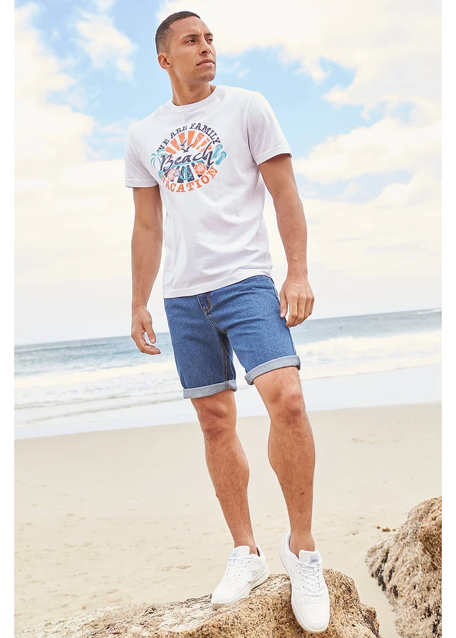 Bermuda classique en jean avec taille élastiquée • bleu clair denim • product-page.page-title-suffix