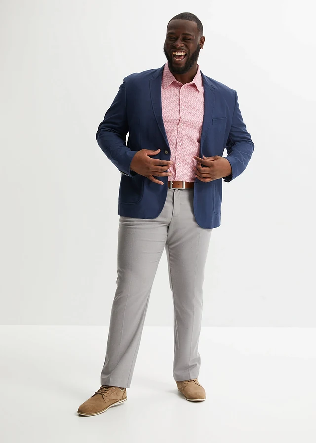 Veste de costume en lin majoritaire, Regular, Couleur: bleu foncé
