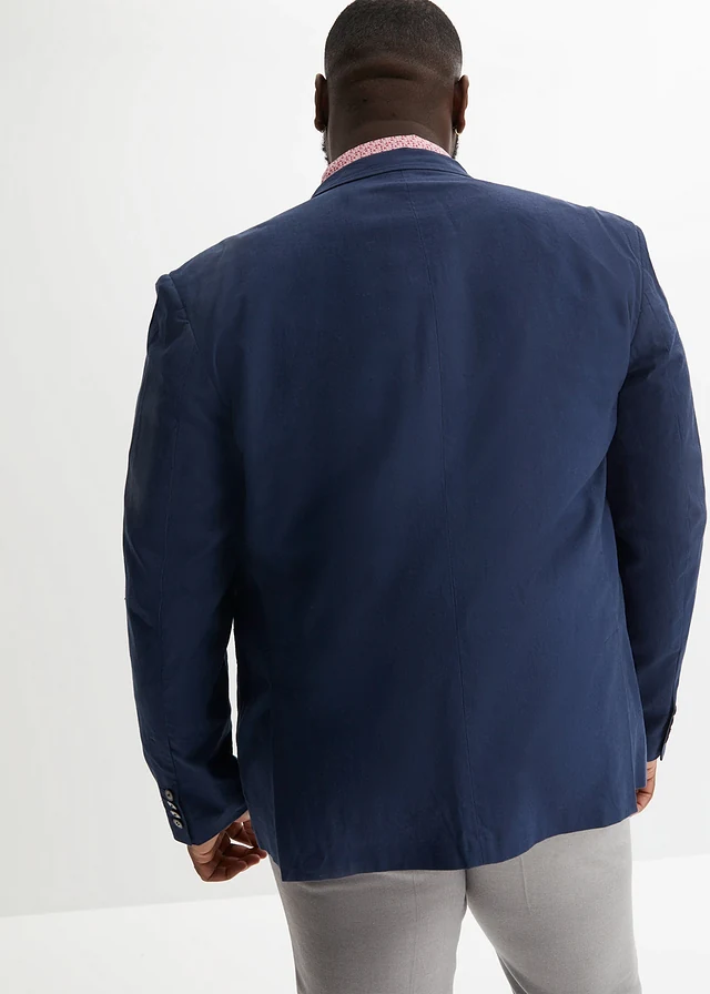 Veste de costume en lin majoritaire, Regular, Couleur: bleu foncé