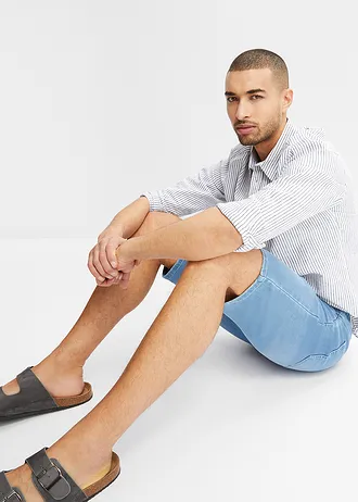 Džínové bermudy z teplákoviny, v pohodlném střihu, Regular Fit • světle modrý denim • bonprix obchod