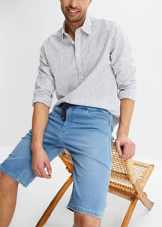 Džínové bermudy z teplákoviny, v pohodlném střihu, Regular Fit • světle modrý denim • bonprix obchod