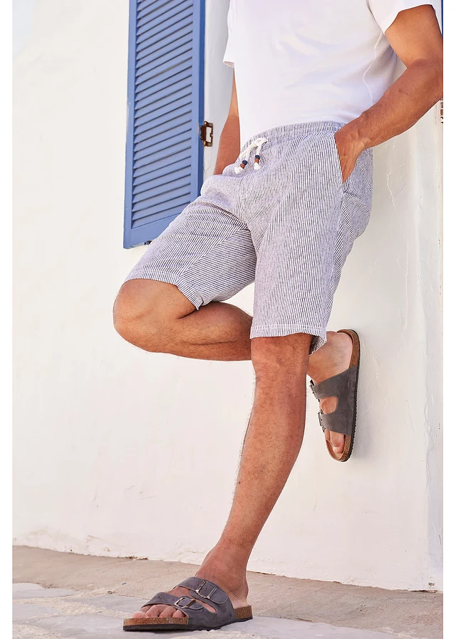 Bermuda léger, regular • bleu foncé/blanc rayé • product-page.page-title-suffix