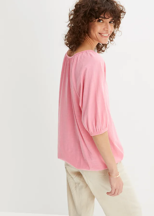 T-shirt 100% coton, Couleur: rose vif
