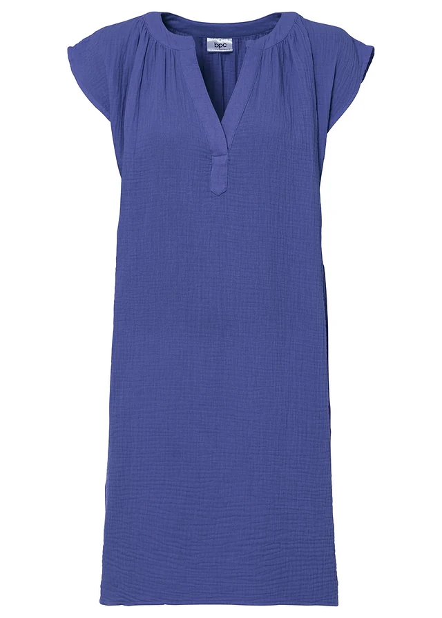 Robe courte 100% coton, Couleur: bleu violet