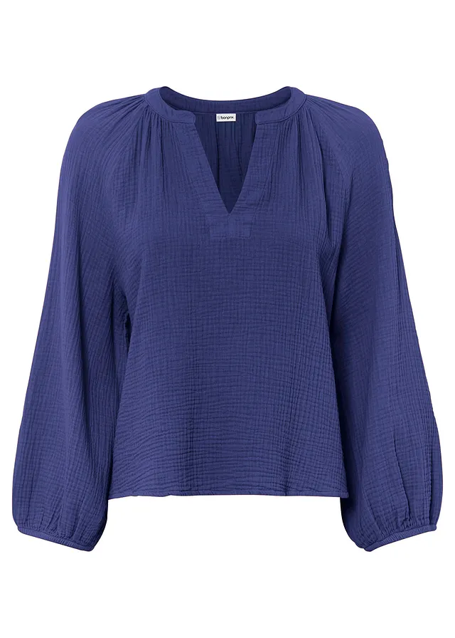 Blouse oversize en gaze de coton