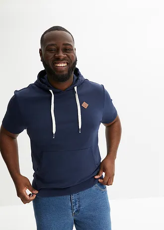 Bluza z kapturem, krótki rękaw, kolor: granatowy