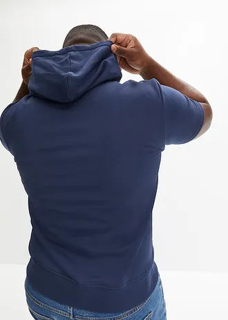 Hoodie, korte mouw, Kleur: donkerblauw