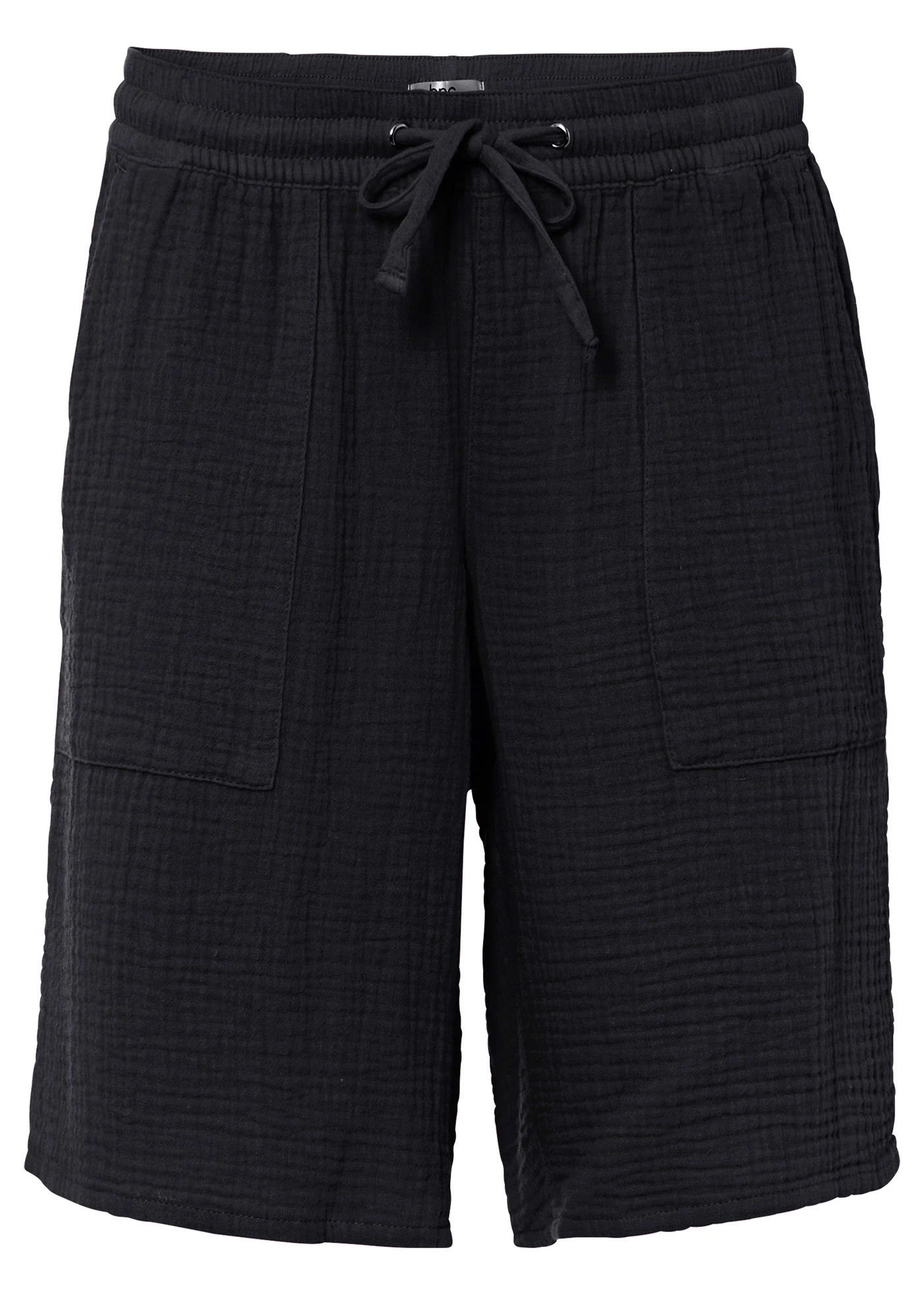 Mušelínové bermudy bez zapínania • čierna • obchod bonprix