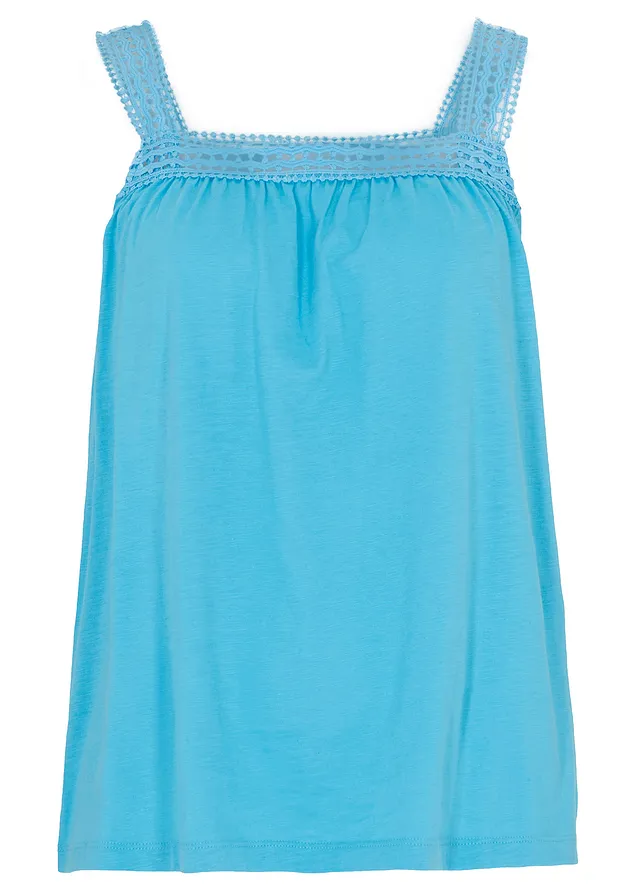 Ležérny top s ramienkami z čipky