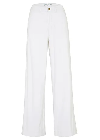 Jeansy wide leg, high waist, ze stretchem