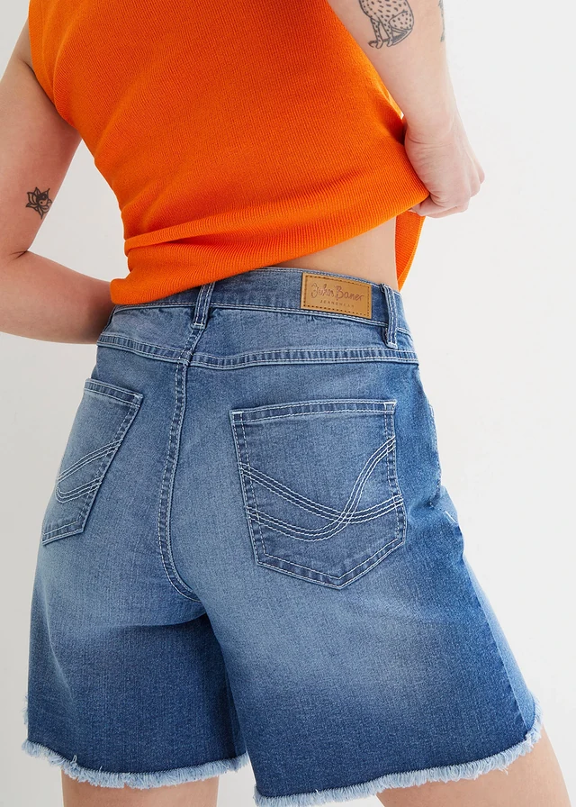 Stretch jeans short, mid waist • lichtblauw denim • product-page.page-title-suffix