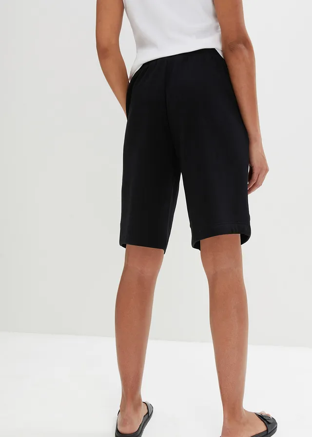 Sweat short met zakken, Kleur: zwart