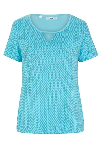 Tričko s gumou, krátký rukáv • aqua s grafickým potiskem • bonprix obchod