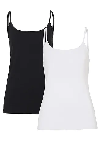 Top cu bretele subțiri din bumbac organic 100% (set/2 buc.)