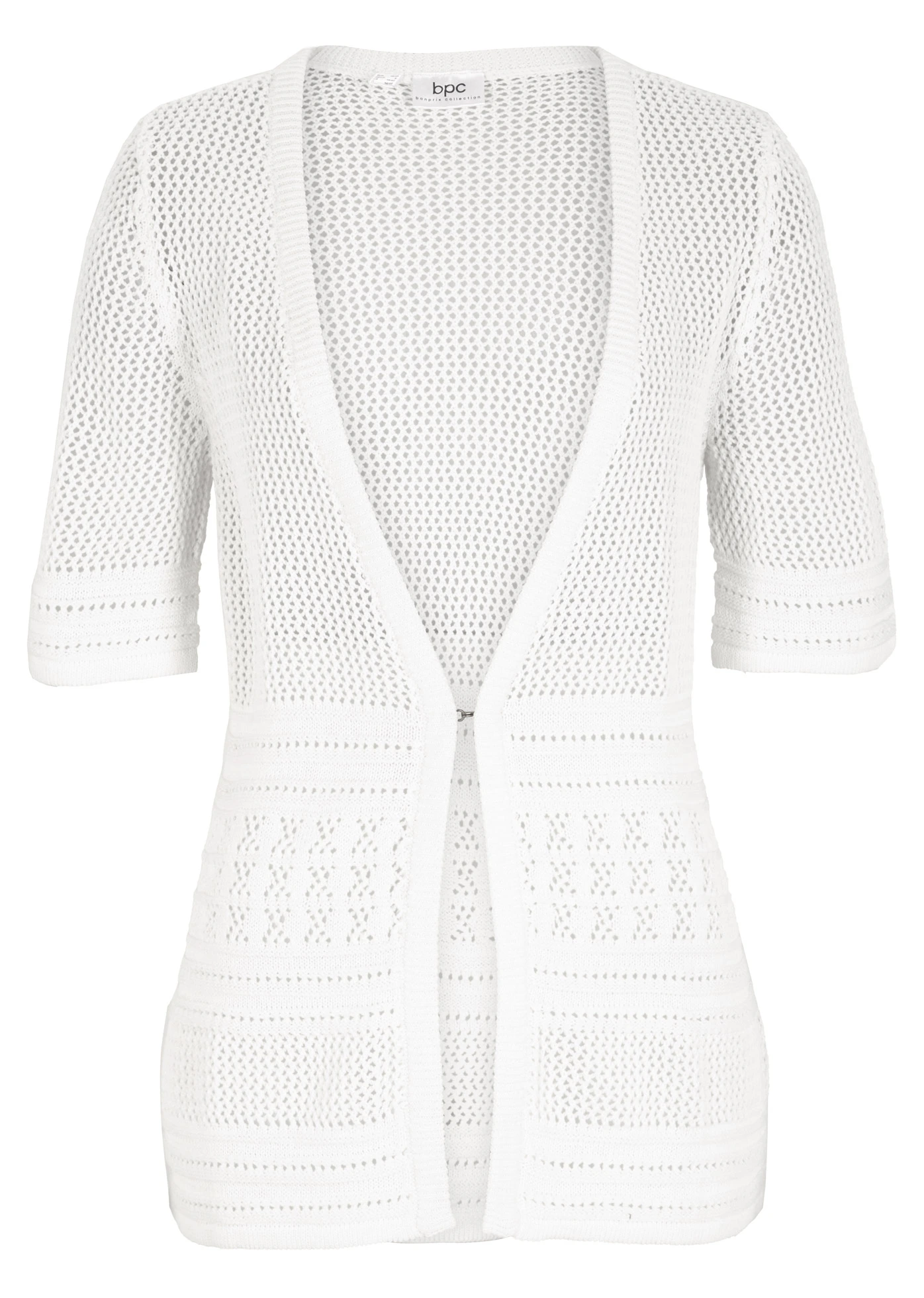 Pletený ažurový kabátek • přírodní bílá • bonprix obchod