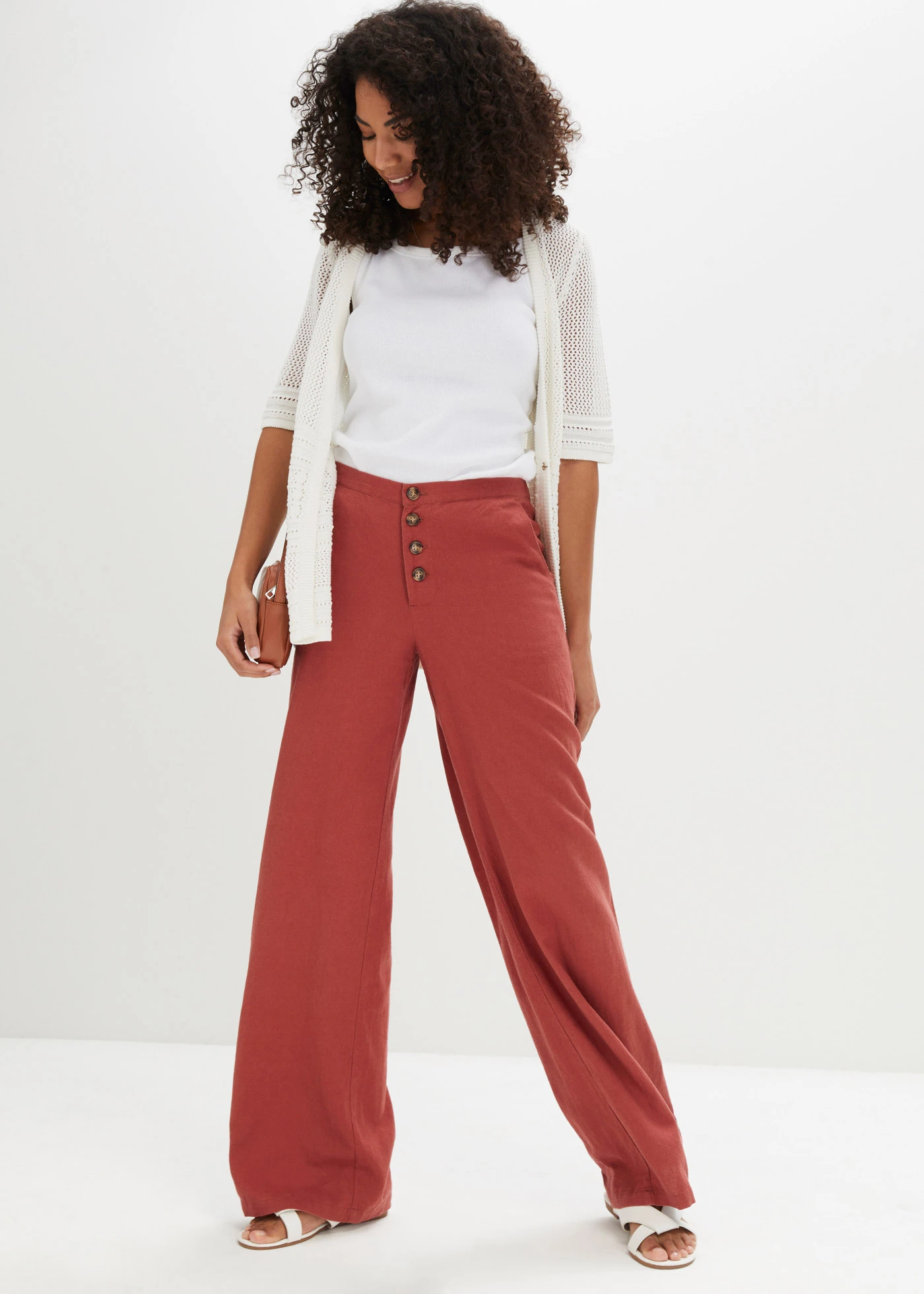 Pletený ažurový kabátek • přírodní bílá • bonprix obchod