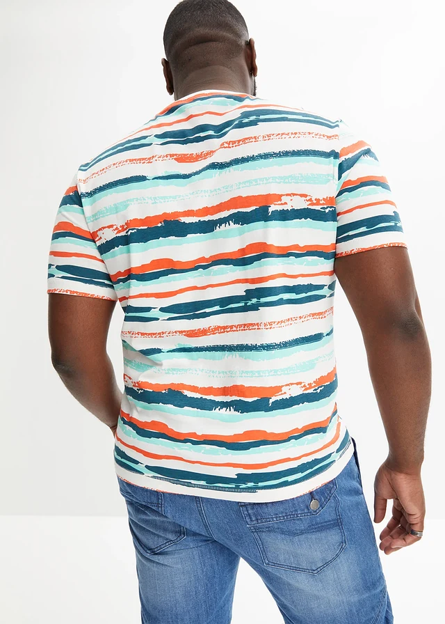 T-shirt en coton, Couleur: multicolore rayé
