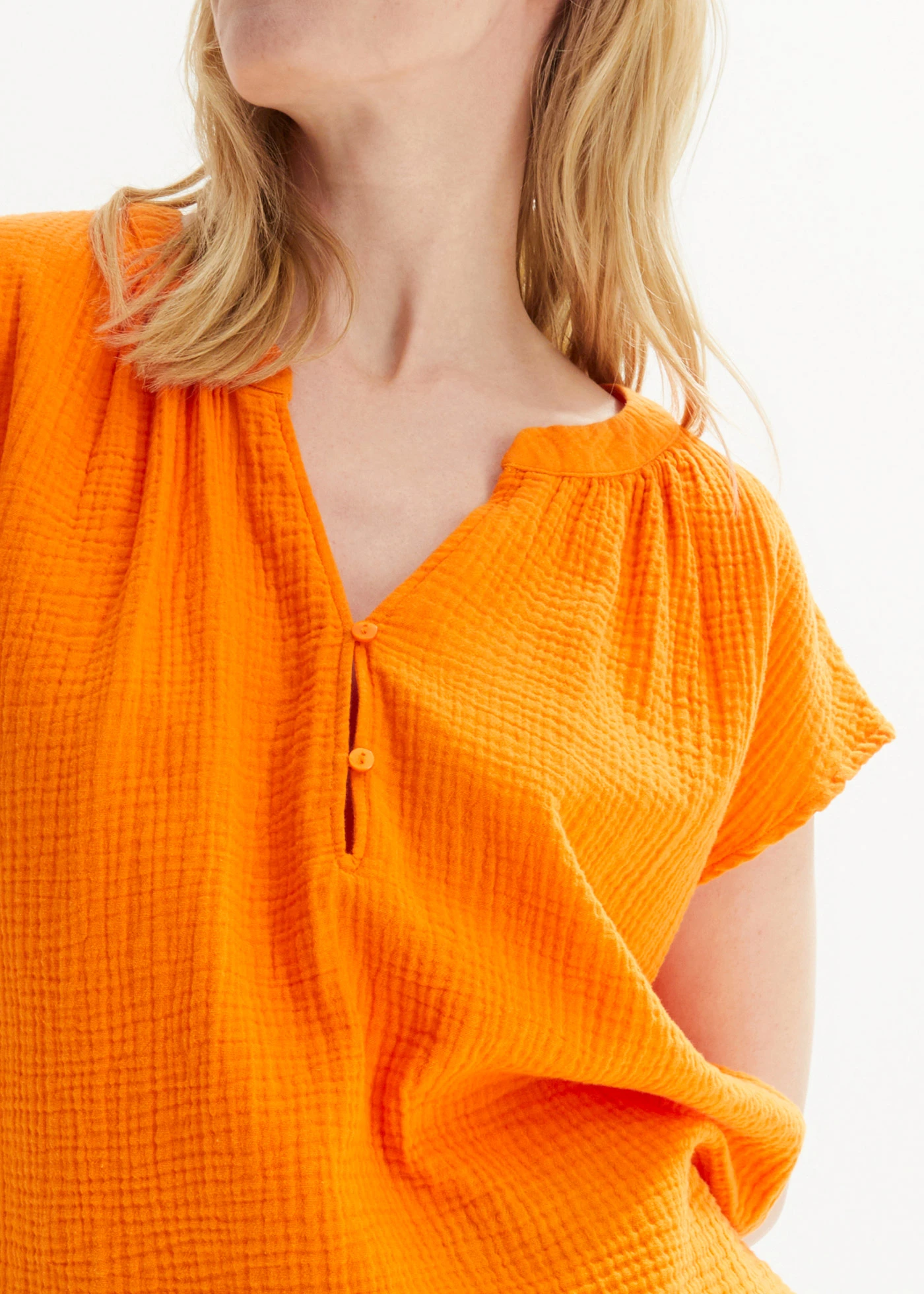 Blouse en gaze de coton • orange citrouille • product-page.page-title-suffix