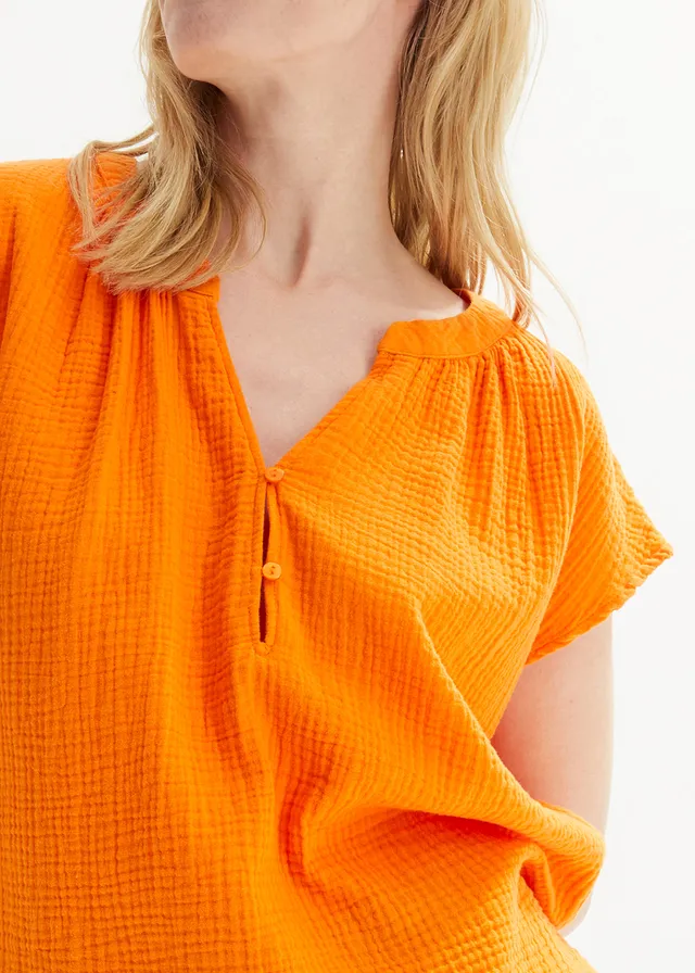 Blouse en gaze de coton • orange citrouille • product-page.page-title-suffix