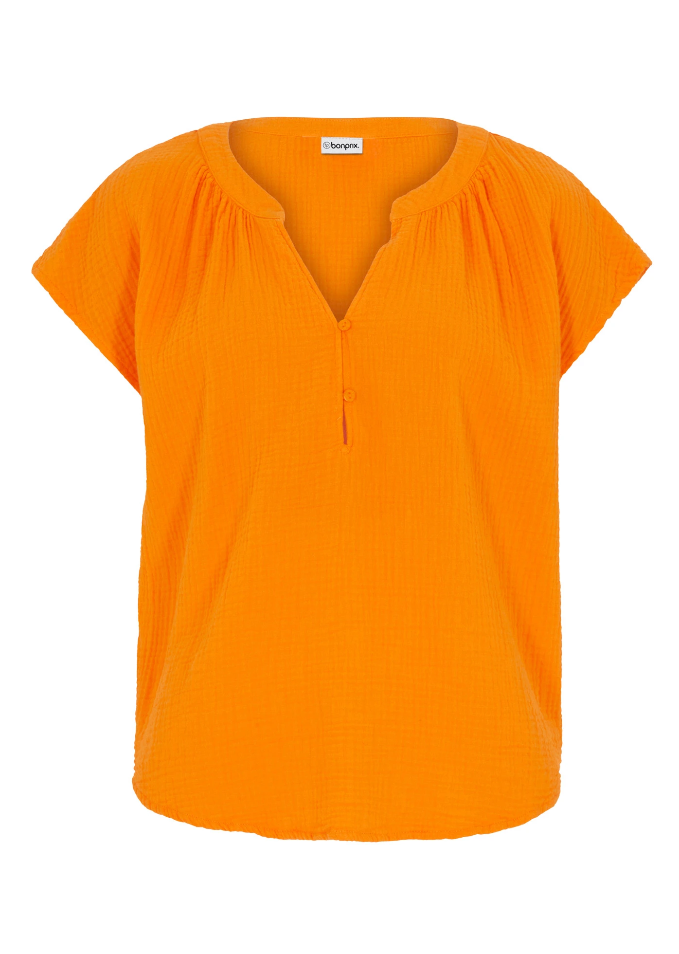 Mousseline blousetop van katoen • pompoenoranje • bonprix online shop