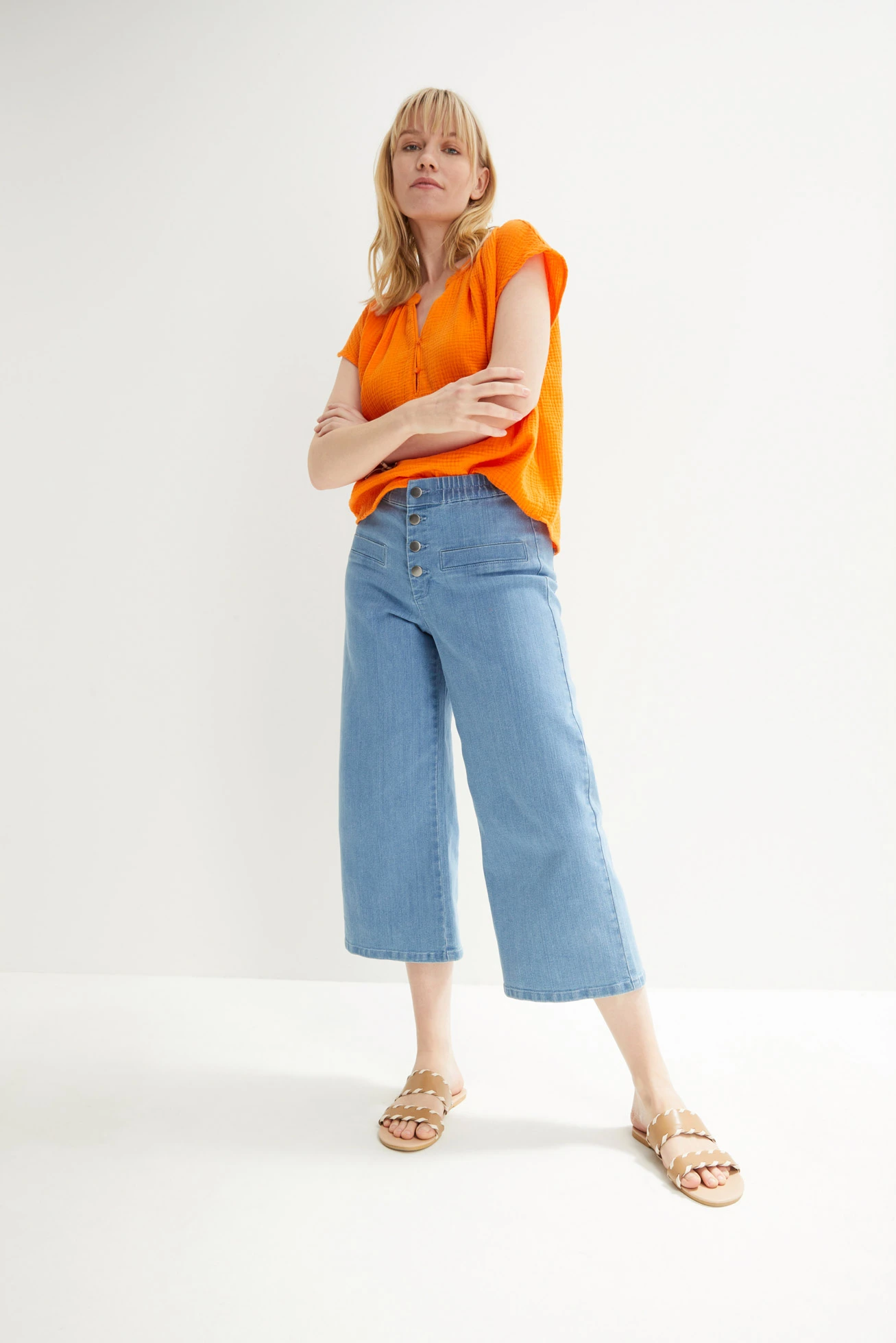 Blouse en gaze de coton • orange citrouille • product-page.page-title-suffix