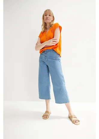 Blouse en gaze 100% coton, Couleur: orange citrouille