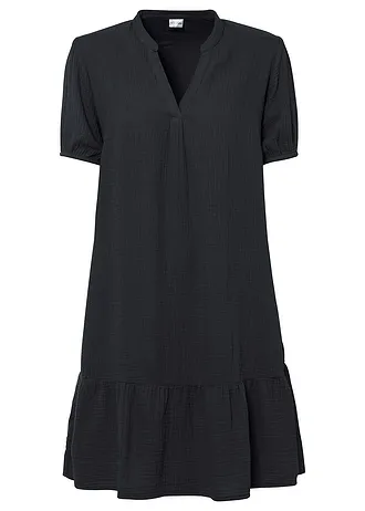 Robe courte en gaze de coton, Couleur: noir