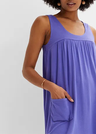 Rochie jerse cu buzunare din viscoză moale • violet-albastru • magazin bonprix