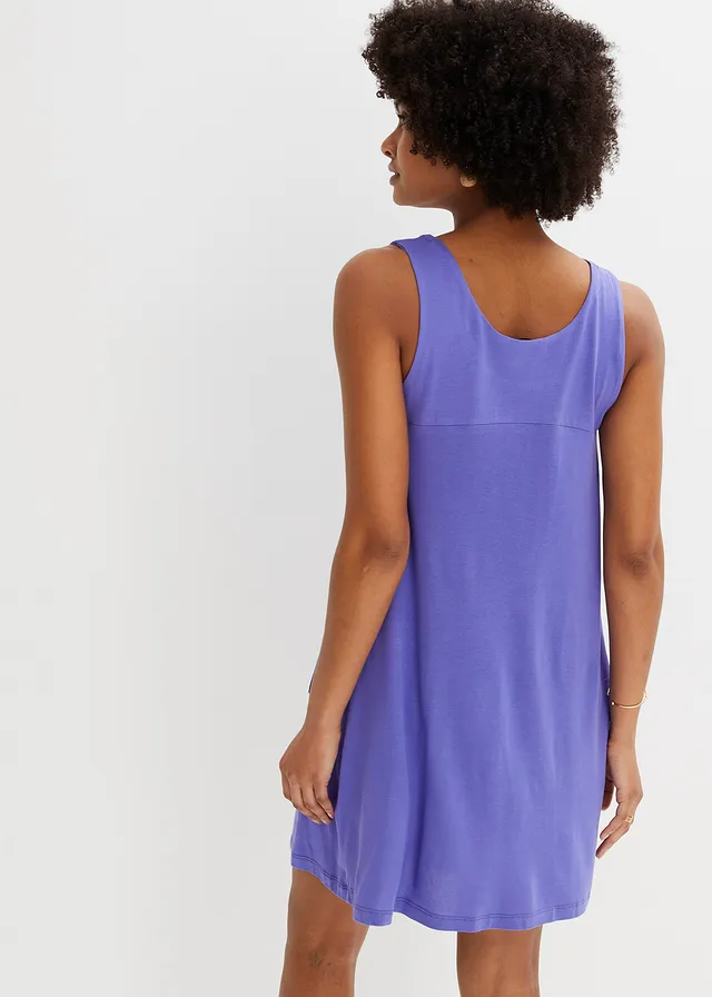 Korte jersey jurk van zachte viscose, Kleur: blauwviolet