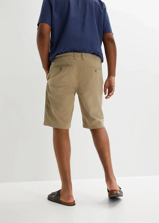 Chino bermuda van puur katoen, regular fit, Kleur: new kaki
