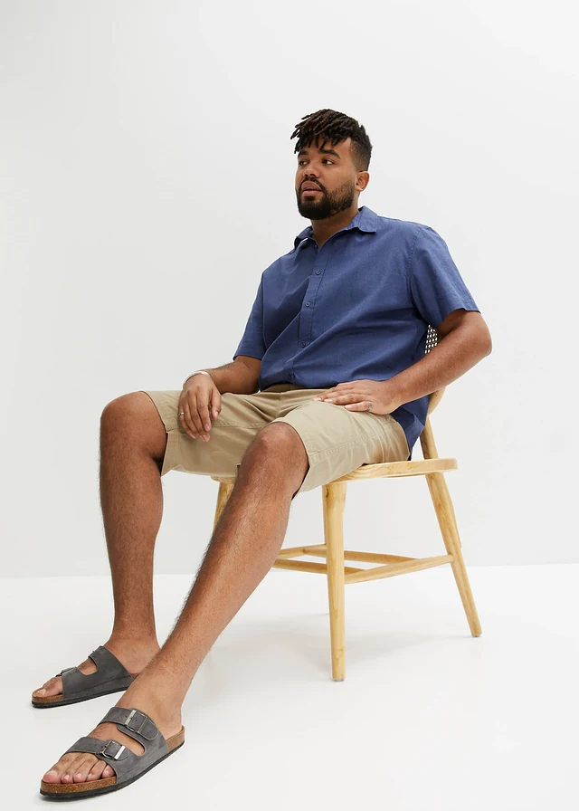 Chino bermuda van puur katoen, regular fit, Kleur: new kaki