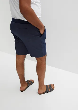 Sweat bermuda in denim look, Kleur: blauw