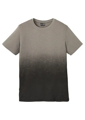 Tričko Slim Fit, z čisté bavlny • kouřově šedá + černá • bonprix obchod