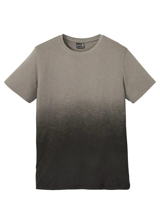 Tričko Slim Fit, z čisté bavlny • kouřově šedá + černá • bonprix obchod