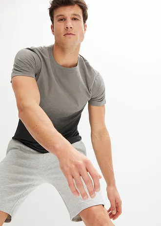 Tričko Slim Fit, z čisté bavlny • kouřově šedá + černá • bonprix obchod