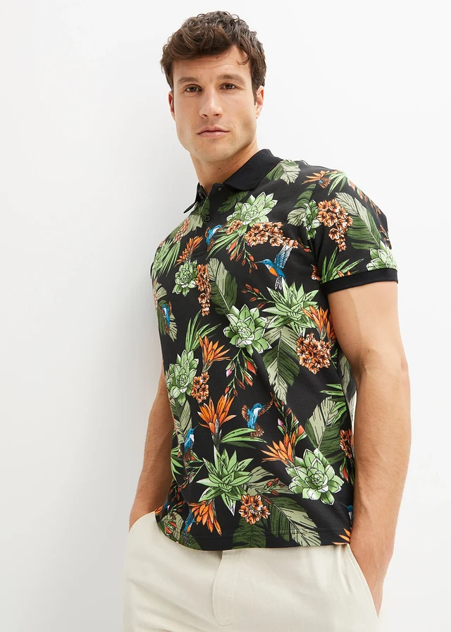 Poloshirt, Kleur: zwart