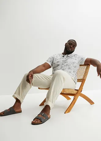 Shirt polo z czystej bawełny organicznej, kolor: biały +jasnoszary