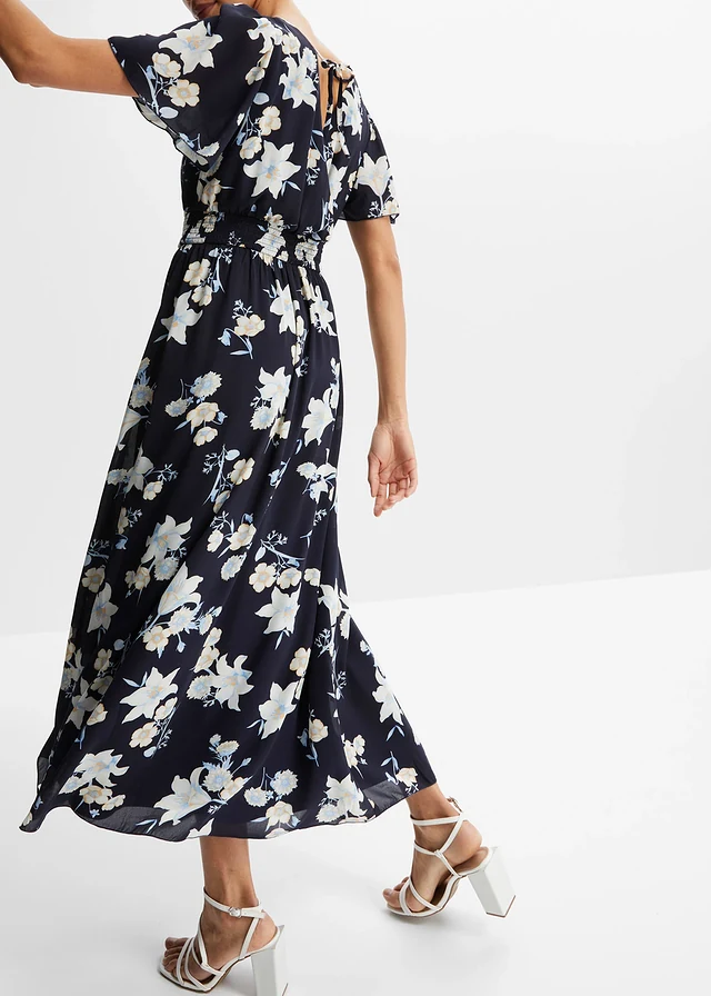 Maxi jurk met bloemenprint • donkerblauw leliebloesems • product-page.page-title-suffix