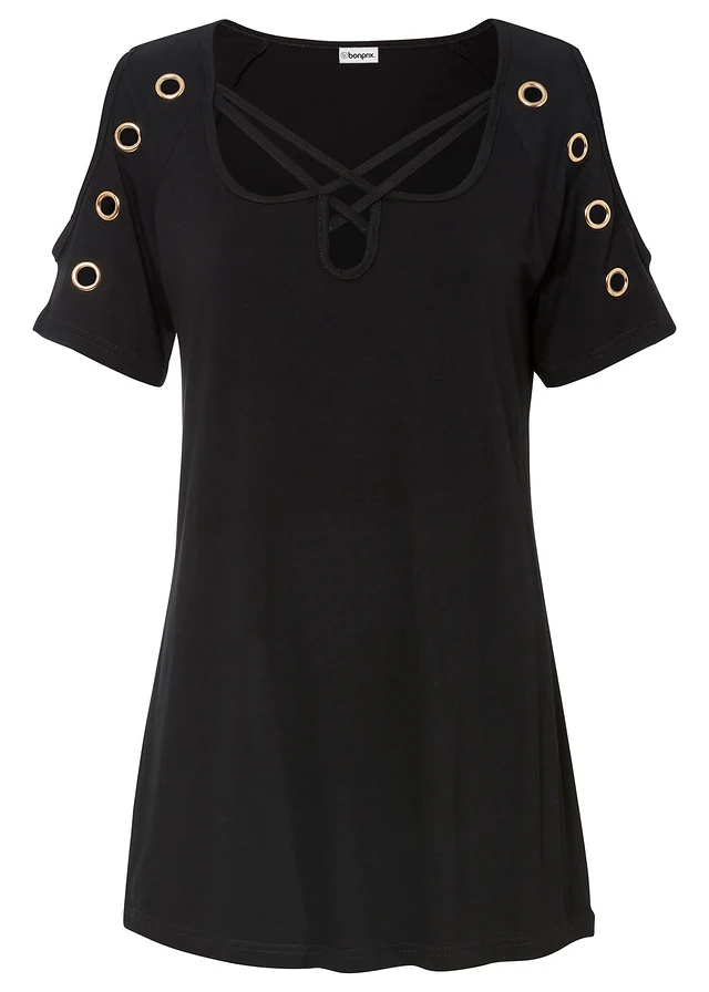 Shirt z paskami - Bonprix