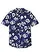 Chemise manches courtes en viscose, Couleur: bleu foncé floral
