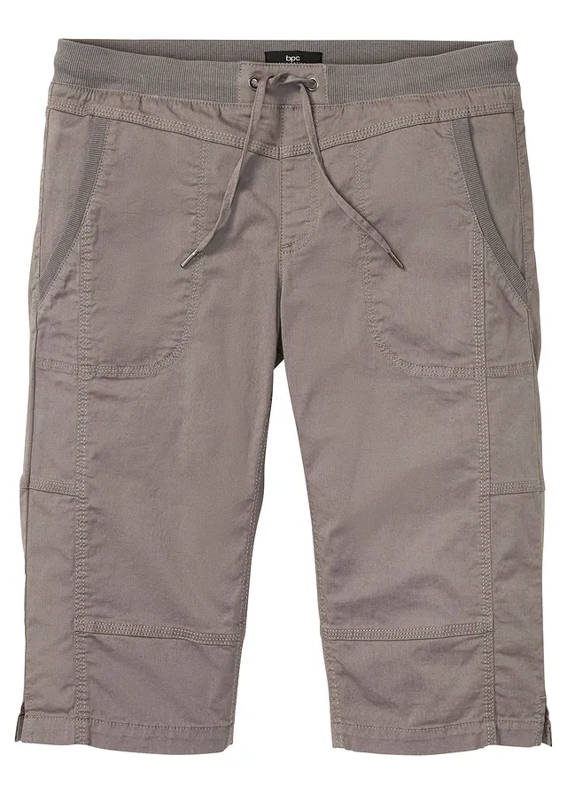 Bermuda long regular à taille élastiquée • gris fumé • Boutique bonprix