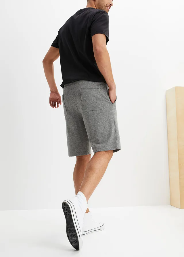 Sweat bermuda (set van 2), Kleur: donkerblauw+grijs gemêleerd