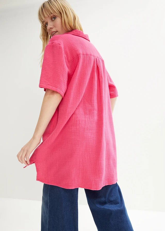 Chemisier en gaze de coton, Couleur: fuchsia foncé