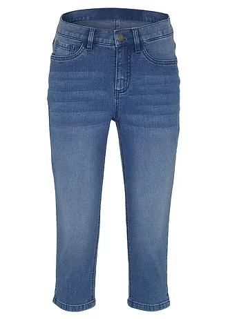 Strečové capri džíny • světle modrý denim used • bonprix obchod