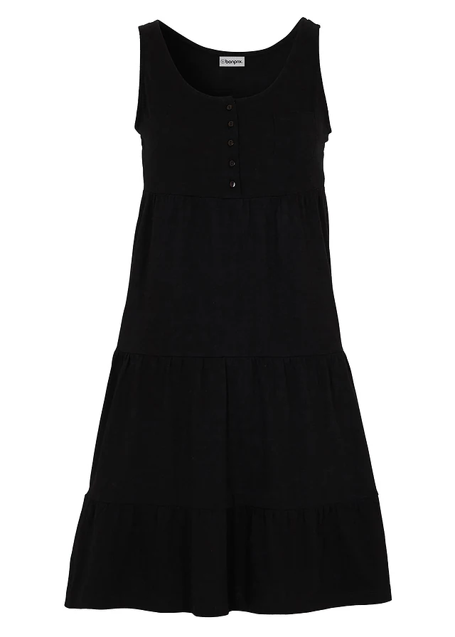 Robe courte en jersey coton, Couleur: noir