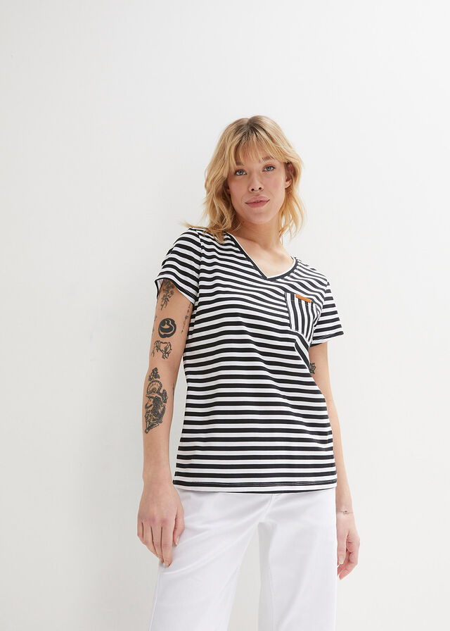 T-Shirt Kolorowy Pasek Wafel
