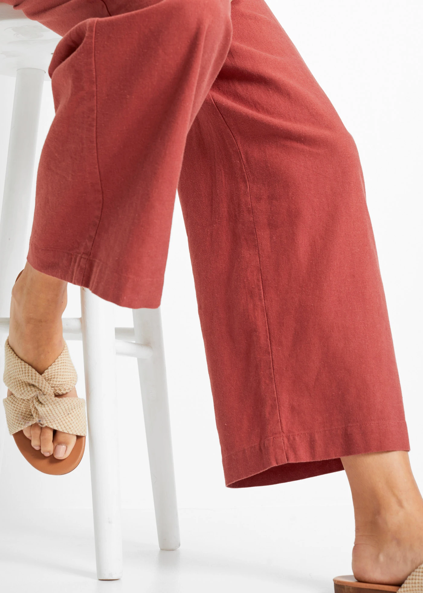 Linnen broek • marsala • bonprix online shop