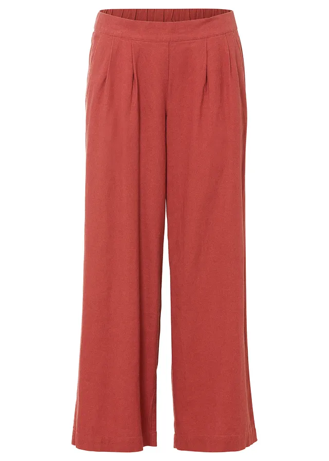 Linnen broek • marsala • bonprix online shop