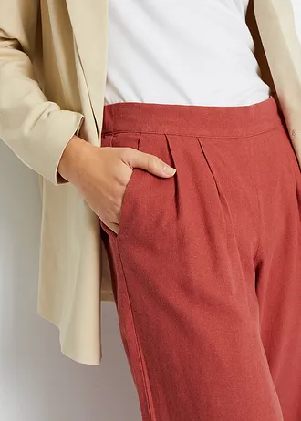 Linnen broek • marsala • bonprix online shop