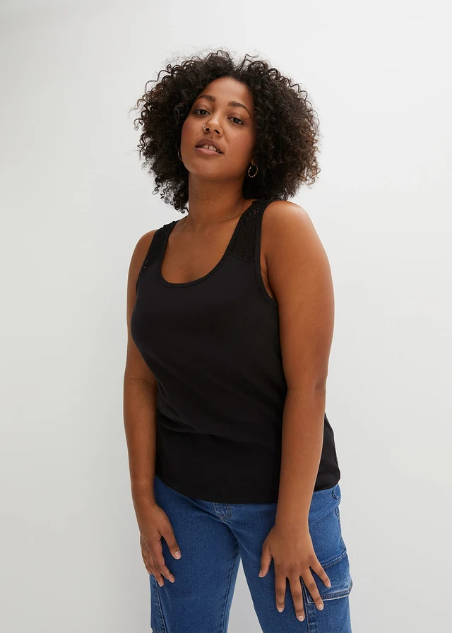 Débardeur en coton, Couleur: noir